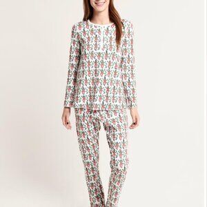 ROLLER RABBIT Women's Monkey Mas Pajamas Christmas Pajamas Size XS Matching Set